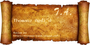 Thomasz Agád névjegykártya